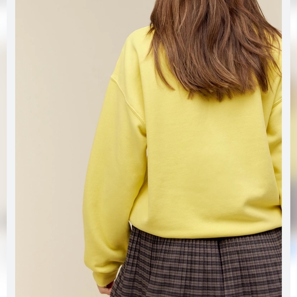 Daydreamer New Here Comes the Rolling Stones Crew Yellow Sweatshirt SZ Large - Picture 10 of 12